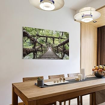 新品　ガラス壁掛け　アートパネル ポスター　アートフレーム 自然風景　橋絵画 Amazon.co.jp: 絵画 徳島県 祖谷のかずら橋インテリア 絵画 日本